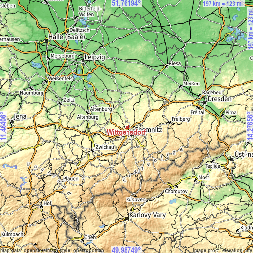 Topographic map of Wittgensdorf