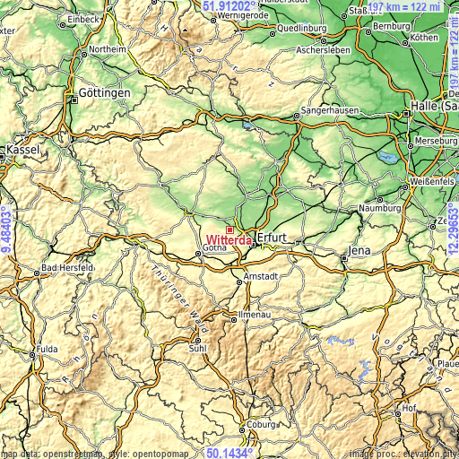 Topographic map of Witterda