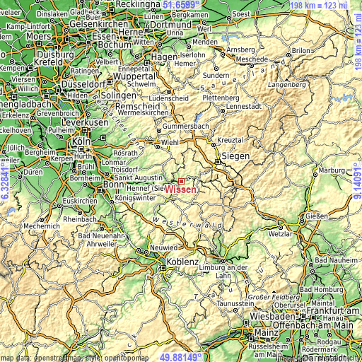 Topographic map of Wissen