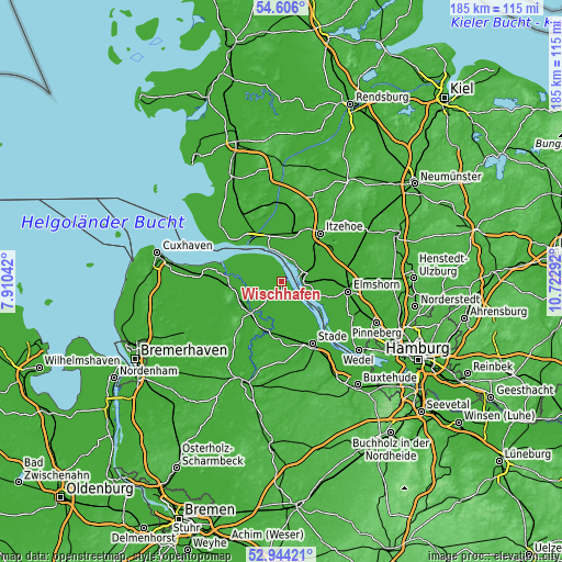 Topographic map of Wischhafen