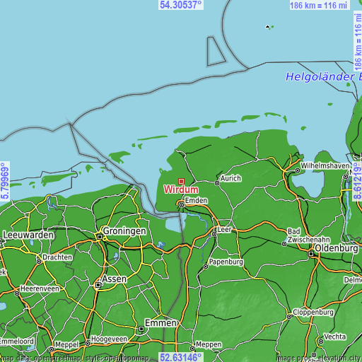 Topographic map of Wirdum