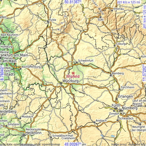 Topographic map of Wipfeld