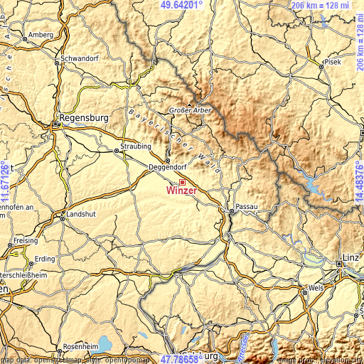 Topographic map of Winzer