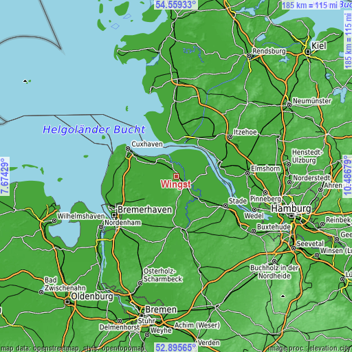 Topographic map of Wingst