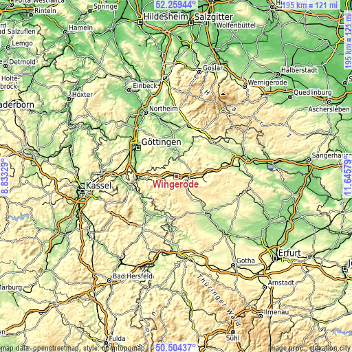 Topographic map of Wingerode