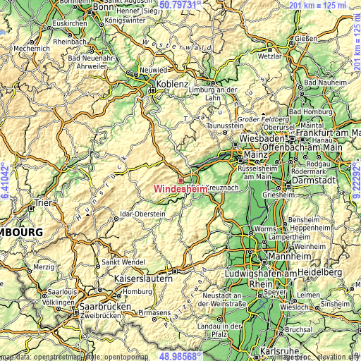 Topographic map of Windesheim