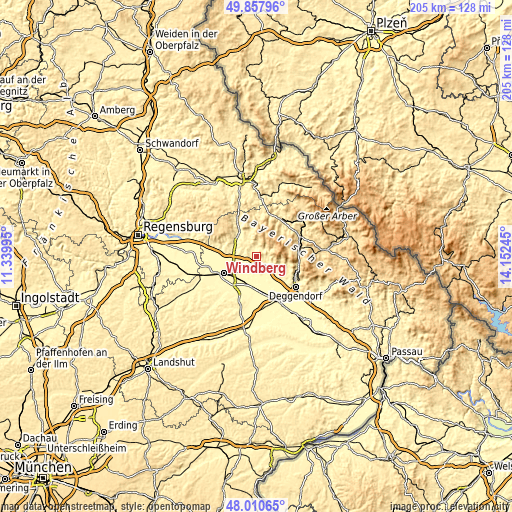 Topographic map of Windberg