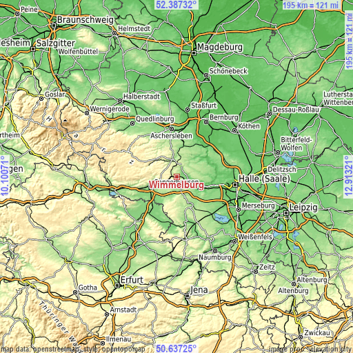 Topographic map of Wimmelburg