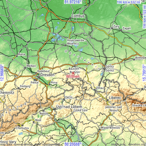 Topographic map of Wilthen