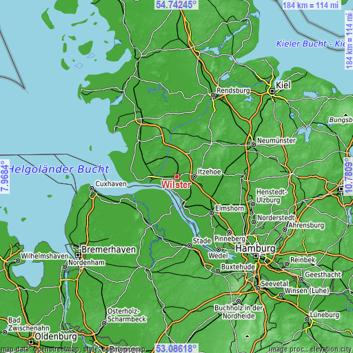 Topographic map of Wilster