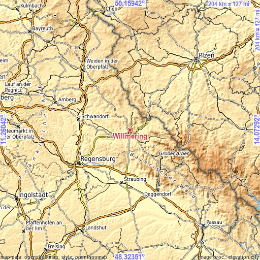 Topographic map of Willmering