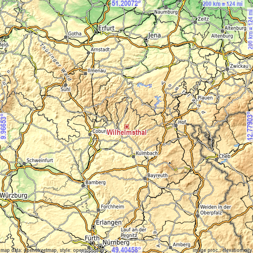 Topographic map of Wilhelmsthal