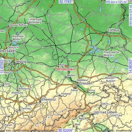 Topographic map of Wildenhain