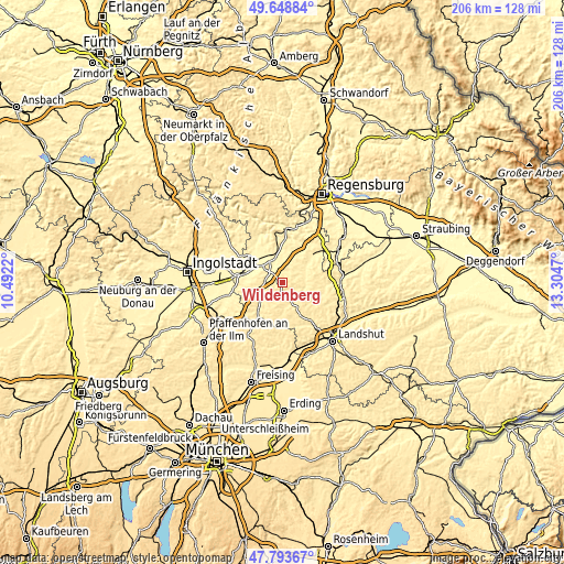 Topographic map of Wildenberg