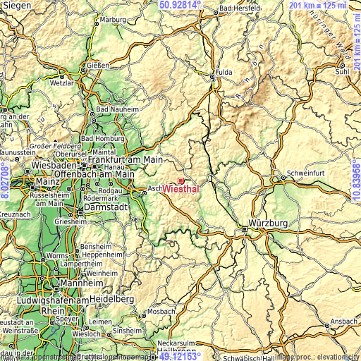 Topographic map of Wiesthal