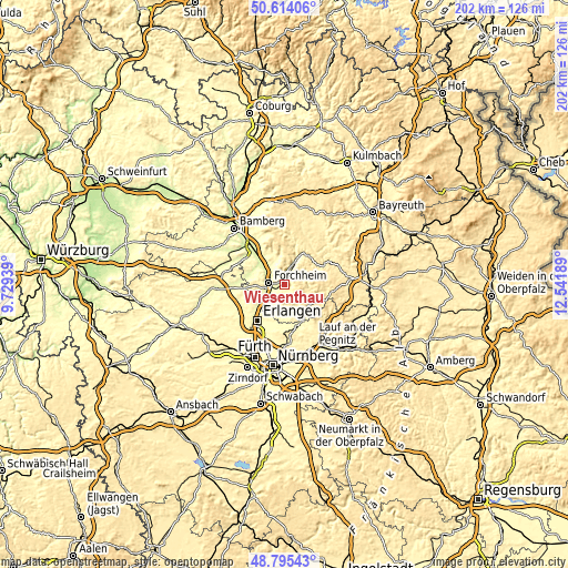 Topographic map of Wiesenthau