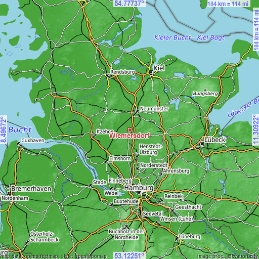 Topographic map of Wiemersdorf