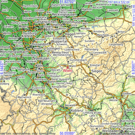 Topographic map of Wiehl