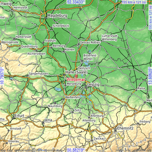 Topographic map of Wiedemar