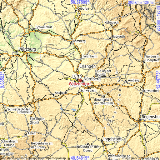 Topographic map of Wetzendorf