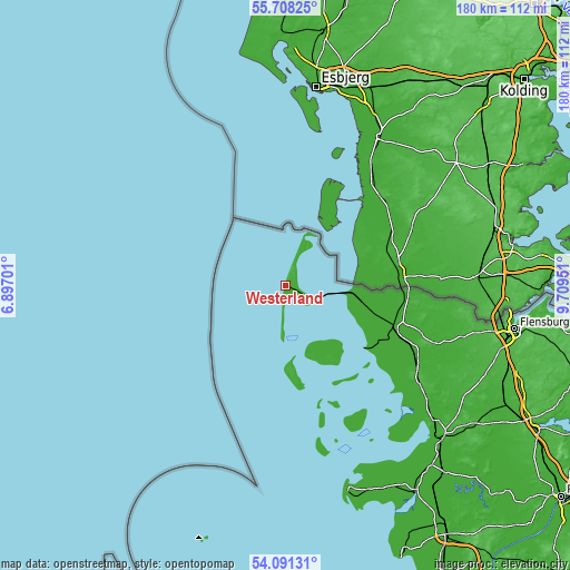 Topographic map of Westerland