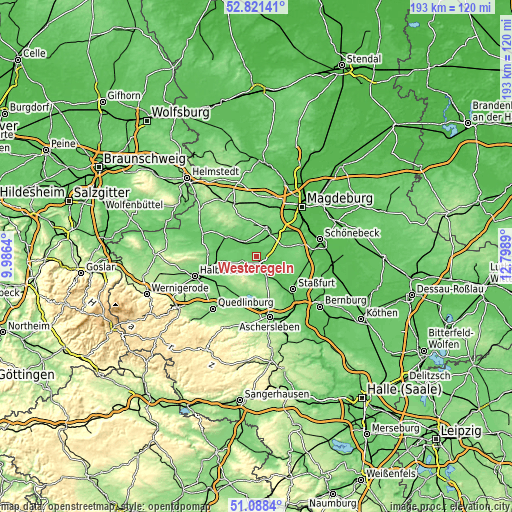 Topographic map of Westeregeln