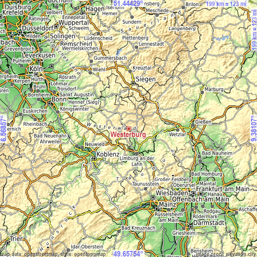 Topographic map of Westerburg