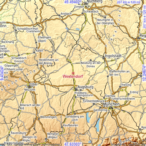 Topographic map of Westendorf