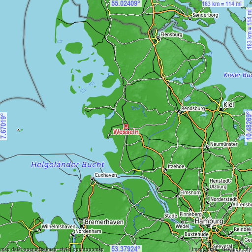 Topographic map of Wesseln