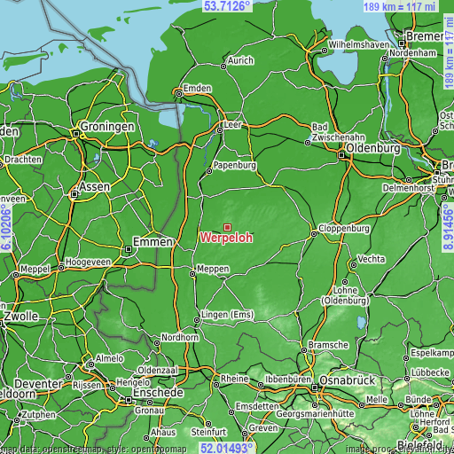 Topographic map of Werpeloh