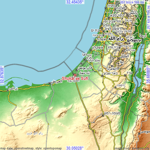 Topographic map of Shūkat aş Şūfī