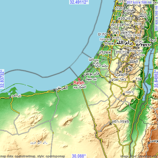 Topographic map of Rafaḩ