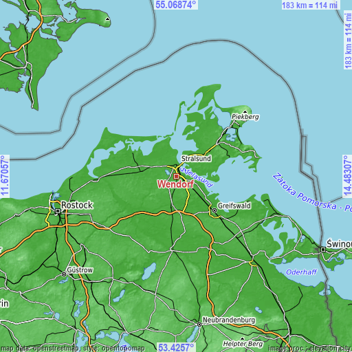 Topographic map of Wendorf