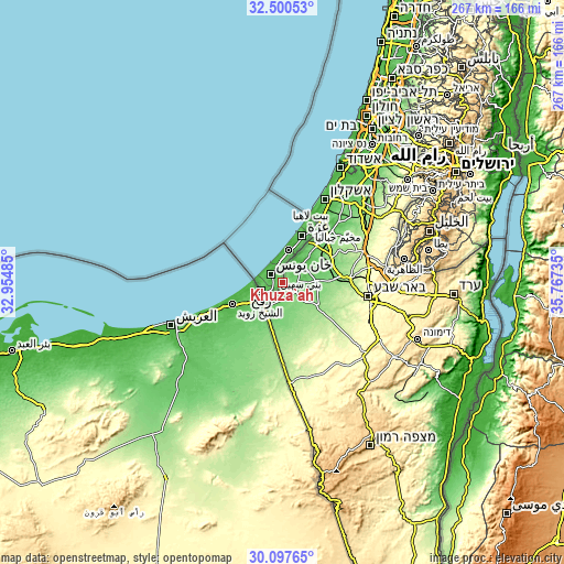 Topographic map of Khuzā‘ah