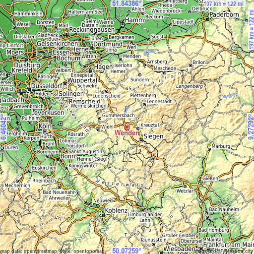 Topographic map of Wenden
