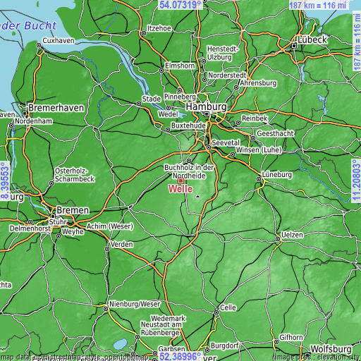 Topographic map of Welle