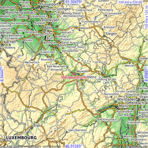 Topographic map of Weißenthurm