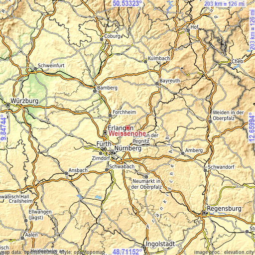 Topographic map of Weißenohe