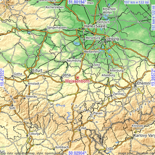 Topographic map of Weißenborn