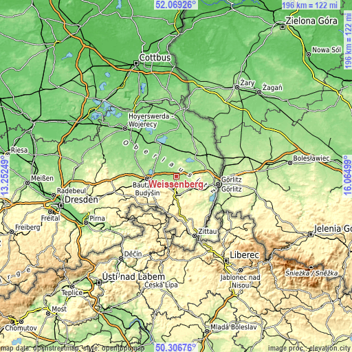 Topographic map of Weißenberg