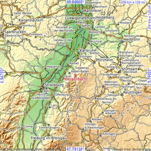 Topographic map of Weisenbach