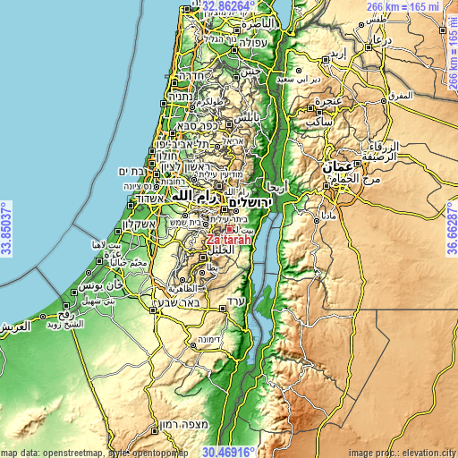 Topographic map of Za‘tarah