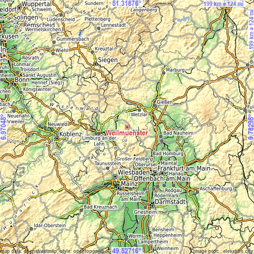 Topographic map of Weilmünster