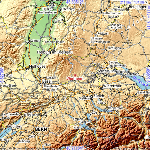 Topographic map of Weilheim