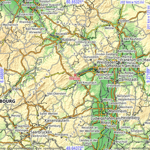 Topographic map of Weiler