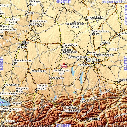 Topographic map of Weil