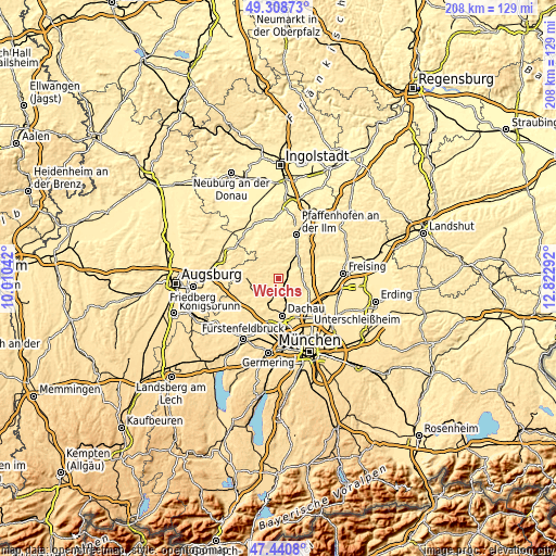 Topographic map of Weichs