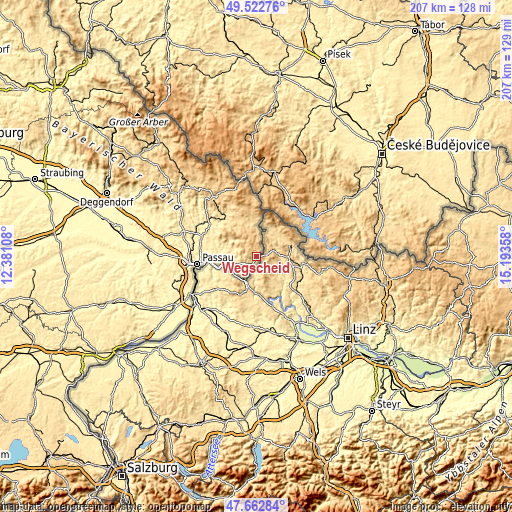 Topographic map of Wegscheid