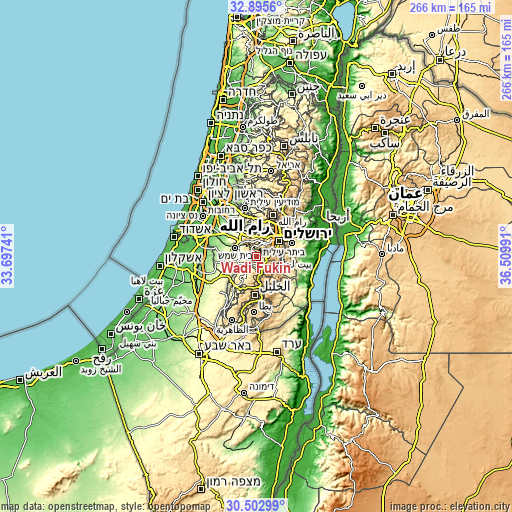 Topographic map of Wādī Fūkīn