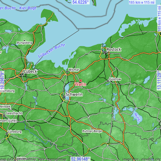 Topographic map of Warin